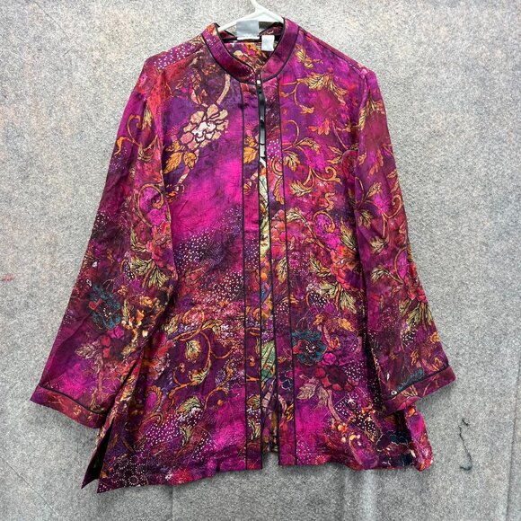 Chico's Tops - STUNNING NWT Chico's Artistico Vibrant Geisha Artsy Floral Silk Tunic Top